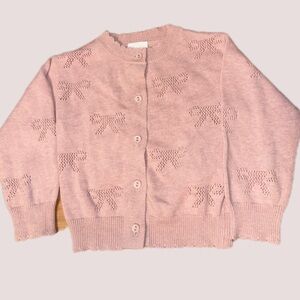 Jamie Kay pink bow Knit toddler Sweater